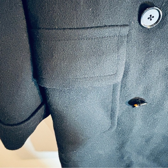 RALPH LAUREN Sz 6 Pea Coat Made in Canada Peak Lapels Double Breasted Lined - Picture 4 of 11